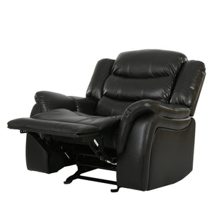 English Elm Christopher Knight Home® - Classic Design Recliner Black Berry PU Upholstery Glider Recliner Spacious Soft Seat Durable Frame Comfort N763P215170B