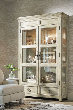 Lexington Tommy Bahama Home Sanctuary Curio China Cabinet - Elegant Coastal Design With Glass Doors, Adjustable Shelves & Led Lighting Palmetto  571-864