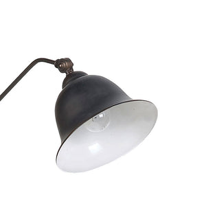 English Elm Madeira Dark Bronze Bell Down Bridge Floor Lamp with Curved Shade Rustic Industrial Metal Base B062P328681