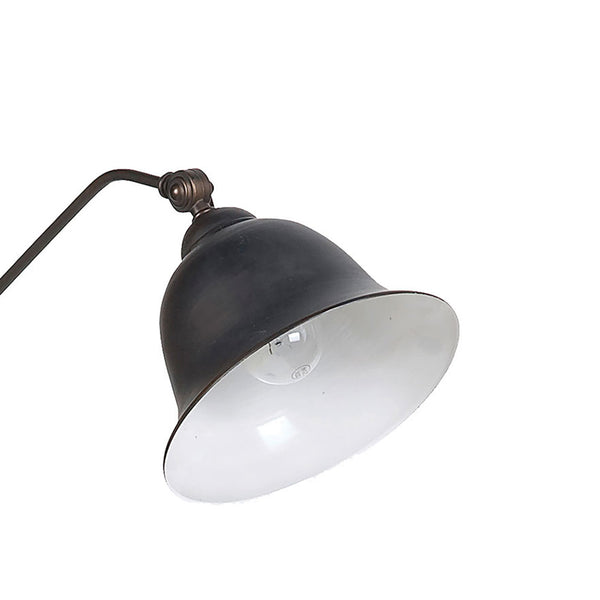English Elm Madeira Dark Bronze Bell Down Bridge Floor Lamp with Curved Shade Rustic Industrial Metal Base B062P328681