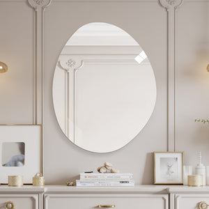 English Elm 40 Inch Asymmetrical Frameless Bathroom Mirror Hd Silver Glass Frosted Edge Vanity W2709P433557