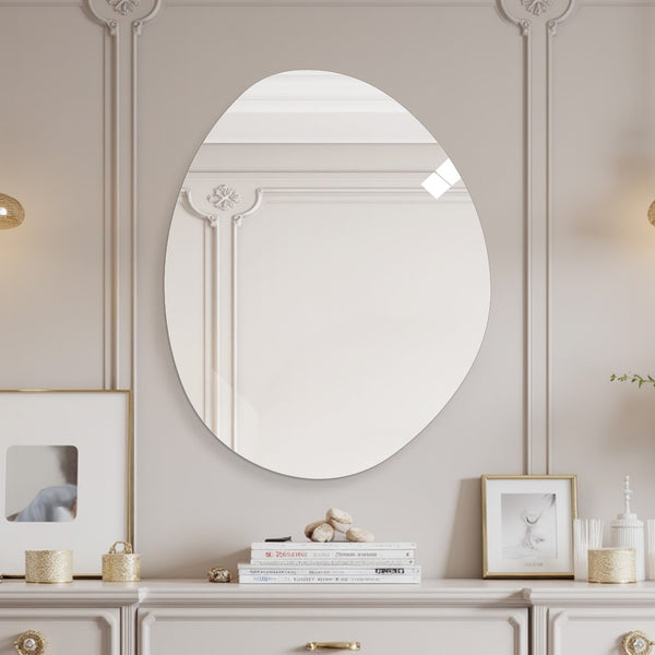 English Elm 40 Inch Asymmetrical Frameless Bathroom Mirror Hd Silver Glass Frosted Edge Vanity W2709P433557