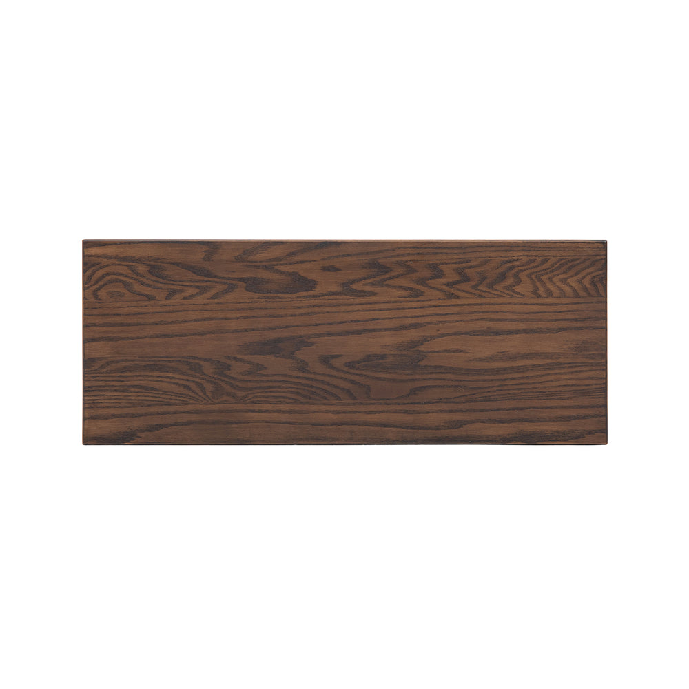 English Elm Jennifer Taylor Home - Capri Solid Red Oak Wood Bench 35.5" Dark Brown — Handcrafted Mid-Century Tapered Legs, Slim Profile for Small Spaces B2719P395570