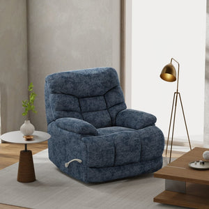 English Elm Swivel Glider Recliner Plush Upholstered Chair for Contemporary Living Rooms Blue B339P422561
