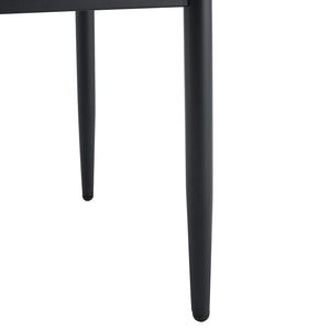 English Elm Table Set Oval Tempered Glass 71 Inch Top with Eight Faux Suede Chairs Modern Dining Black,Transparent W1151S04756