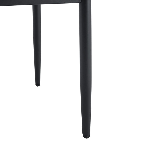 English Elm Table Set Oval Tempered Glass 71 Inch Top with Eight Faux Suede Chairs Modern Dining Black,Transparent W1151S04756