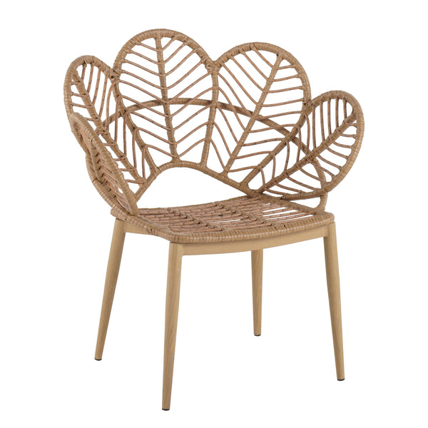 English Elm Christopher Knight Home® - Kirk Outdoor Wicker Peacock Papasan Chairs Set of 2 — Teak Legs, Light Brown PE Rattan, Beige Cushion, UV‑Resistant Comfort N775P271976B