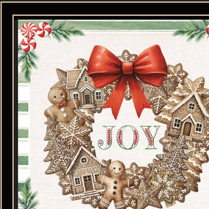HomeRoots Set of Two Gingerbread Wreath Framed Wall Art – Modern Holiday Decor for Home & Seasonal Charm 572001