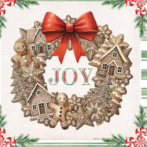 HomeRoots Set of Two Gingerbread Wreath Framed Wall Art – Modern Holiday Decor for Home & Seasonal Charm 572001