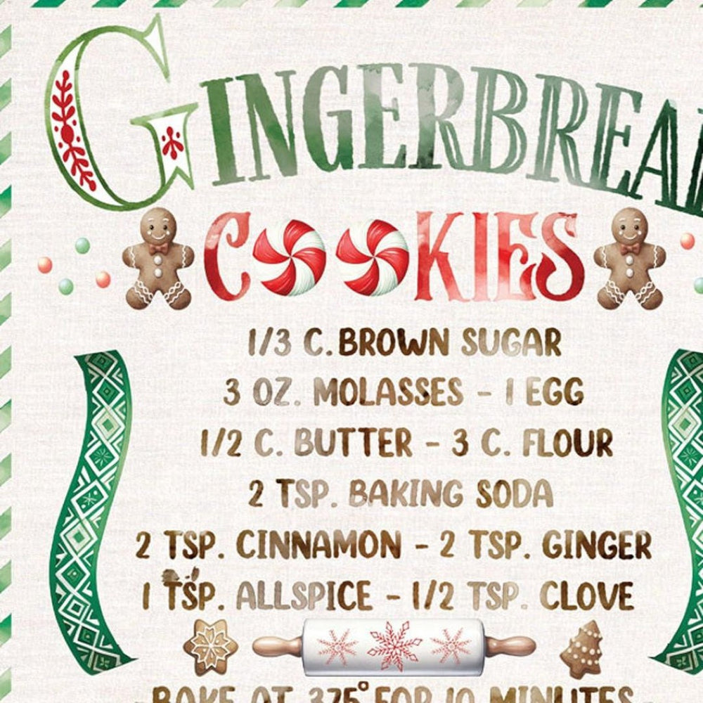 HomeRoots Set of Two Gingerbread Wreath Wall Art Prints - Charming White Framed Holiday Decor for Home 572002