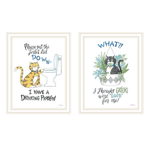 HomeRoots Set of Two "I Have a Drinking Problem!" Framed Wall Art for Contemporary Home Décor & Conversation Starters 572004