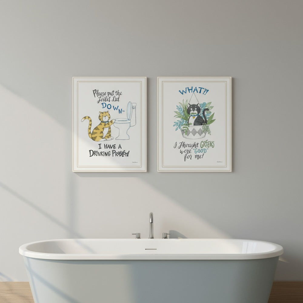 HomeRoots Set of Two "I Have a Drinking Problem!" Framed Wall Art for Contemporary Home Décor & Conversation Starters 572004