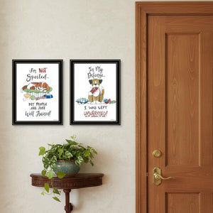 HomeRoots Set of Two Framed "I Was Left Unsupervised" Wall Art Prints for Bold Modern Home Decor Style 572005