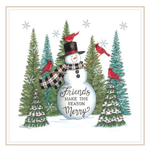 HomeRoots Set of Two Friends Festive White Framed Wall Art - Elegant Holiday Decor for Cozy Home Spaces 572008