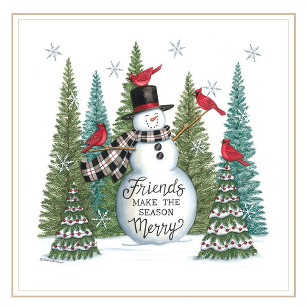 HomeRoots Set of Two Friends Festive White Framed Wall Art - Elegant Holiday Decor for Cozy Home Spaces 572008