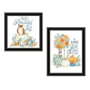 HomeRoots Set of Two Framed Autumn-Themed Wall Art Prints in Black Frames – Perfect for Seasonal Home Decor 572009