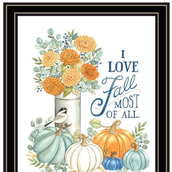 HomeRoots Set of Two Framed Autumn-Themed Wall Art Prints in Black Frames – Perfect for Seasonal Home Decor 572009