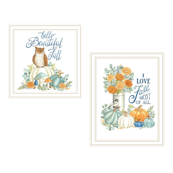 HomeRoots Set of Two Framed Wall Art - I Love Fall Most of All - Modern Accent for Seasonal Home Décor 572010