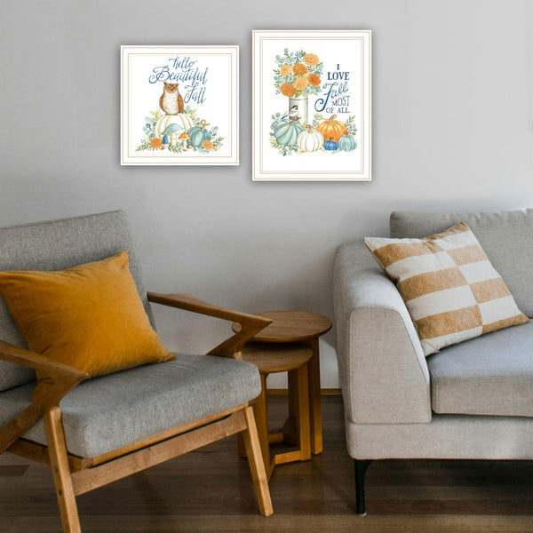 HomeRoots Set of Two Framed Wall Art - I Love Fall Most of All - Modern Accent for Seasonal Home Décor 572010