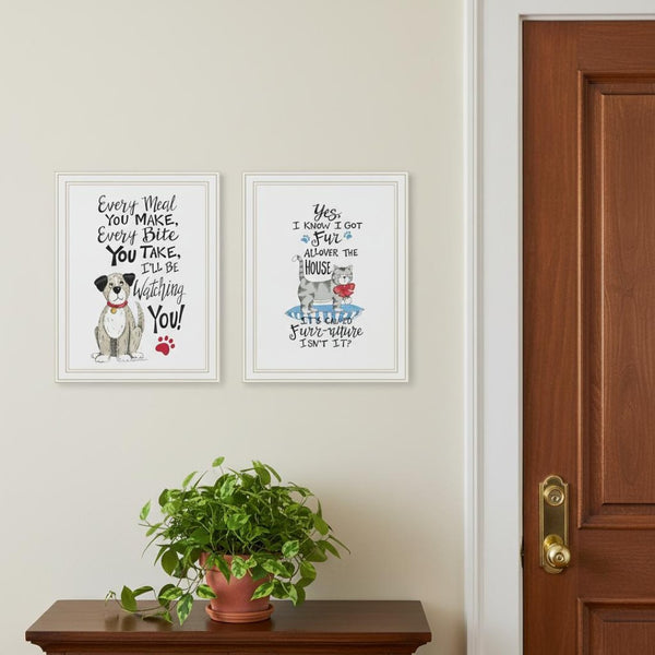 HomeRoots Set of Two Modern Whimsy Framed Wall Art – Chic Acrylic-Style Decor for Home & Office Spaces 572012