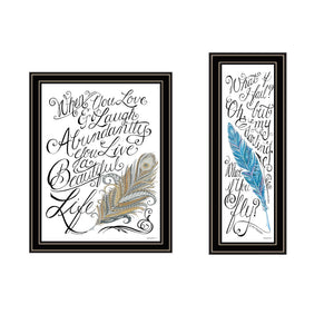 HomeRoots Set Of Two Inspiring "What If I Fail?" Black Framed Wall Art for Modern Home Décor & Motivation 572013