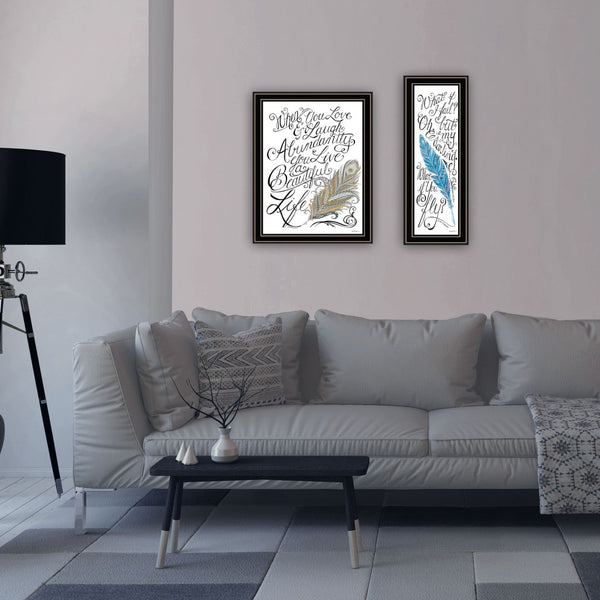 HomeRoots Set Of Two Inspiring "What If I Fail?" Black Framed Wall Art for Modern Home Décor & Motivation 572013