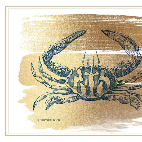 HomeRoots Set of Four Gold Sea Collection Framed Wall Art - Elegant Seascape Prints for Modern Décor 572016