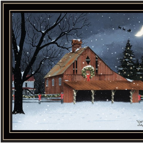 Homeroots Night Before Christmas Black Framed Wall Art - Unique Acrylic Painting For Stylish Home Decor  Paper 572019