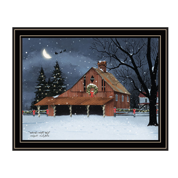 Homeroots Night Before Christmas Black Framed Wall Art - Unique Acrylic Painting For Stylish Home Decor  Paper 572019