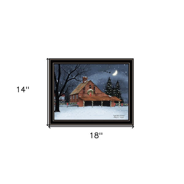 Homeroots Night Before Christmas Black Framed Wall Art - Unique Acrylic Painting For Stylish Home Decor  Paper 572019
