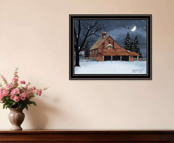 Homeroots Night Before Christmas Black Framed Wall Art - Unique Acrylic Painting For Stylish Home Decor  Paper 572019