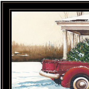 Homeroots Preparing For Christmas Black Framed Wall Art - Trendy Acrylic Painting To Brighten Your Space  Paper 572023