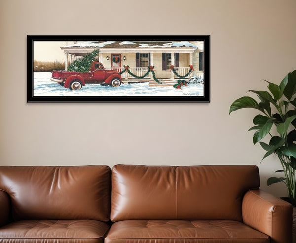 Homeroots Preparing For Christmas Black Framed Wall Art - Trendy Acrylic Painting To Brighten Your Space  Paper 572023