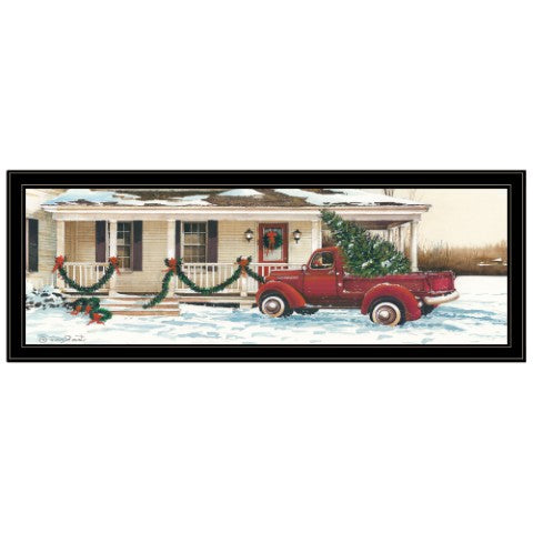 Homeroots Preparing For Christmas Black Framed Wall Art - Trendy Acrylic Painting To Brighten Your Space  Paper 572023
