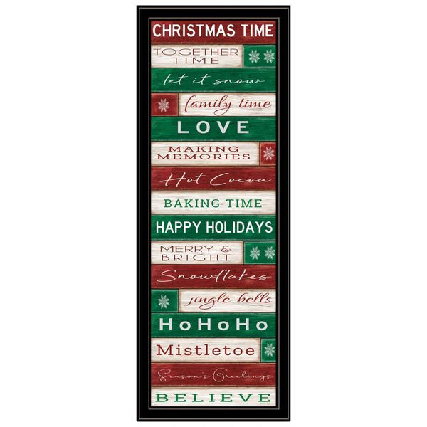 HomeRoots Christmas Framed Wall Art - Handcrafted Acrylic Print in Sleek Black Frame for Timeless Holiday Decor 572027