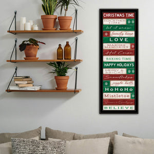 Homeroots Christmas Time Black Framed Wall Art - Trendy Acrylic Decor For A Stylish Holiday Home Makeover  Paper 572027