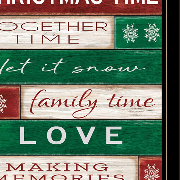 Homeroots Christmas Time Black Framed Wall Art - Trendy Acrylic Decor For A Stylish Holiday Home Makeover  Paper 572027