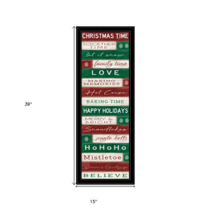 Homeroots Christmas Time Black Framed Wall Art - Trendy Acrylic Decor For A Stylish Holiday Home Makeover  Paper 572027