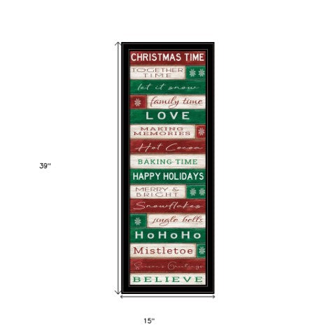 Homeroots Christmas Time Black Framed Wall Art - Trendy Acrylic Decor For A Stylish Holiday Home Makeover  Paper 572027