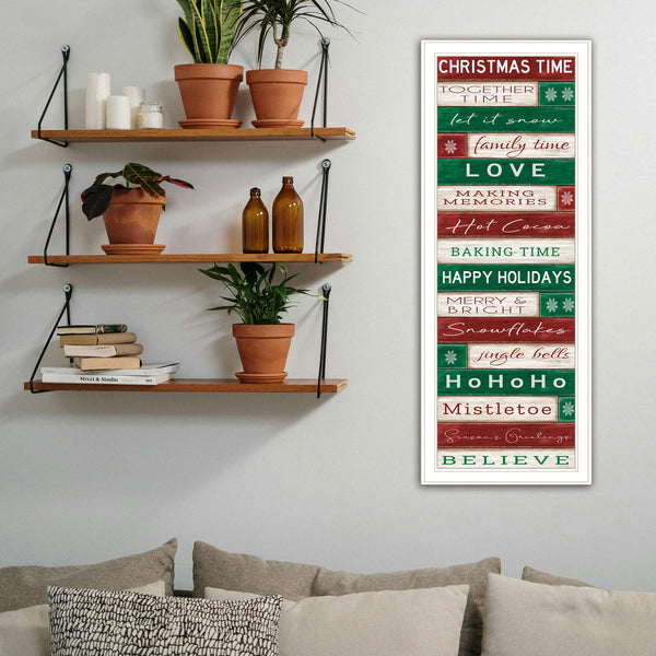 Homeroots Christmas Time White Framed Wall Art - Chic Acrylic Decor To Elevate Your Holiday Home Style!  Paper 572028