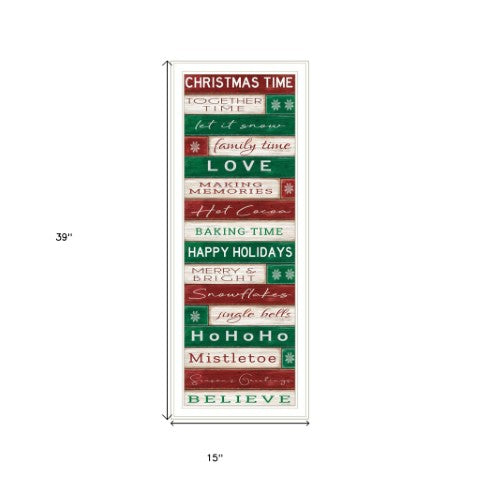 Homeroots Christmas Time White Framed Wall Art - Chic Acrylic Decor To Elevate Your Holiday Home Style!  Paper 572028