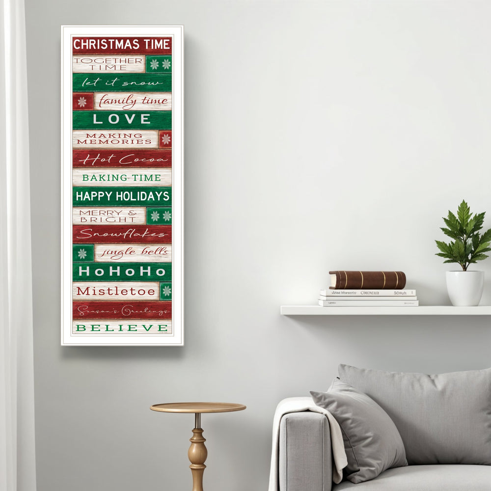 Homeroots Christmas Time White Framed Wall Art - Chic Acrylic Decor To Elevate Your Holiday Home Style!  Paper 572028