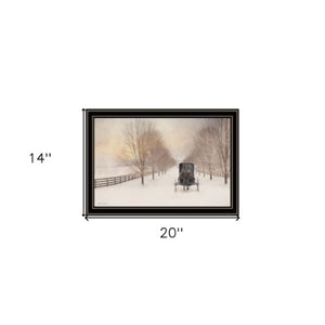 Homeroots Snowy Amish Lane Black Framed Wall Art - Stylish Acrylic Decor To Elevate Your Space And Walls  Paper 572029