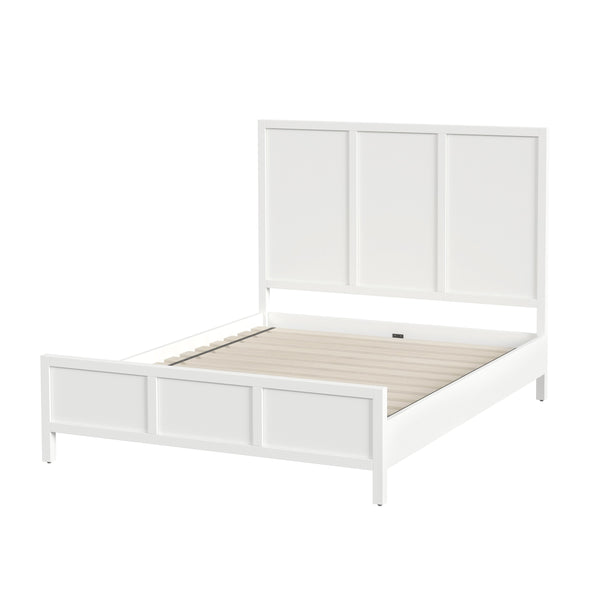 Butler Specialty Lark Wood Panel Bed: Elegant Shaker Design For Timeless Bedroom Sophistication And Versatility White Acacia Solids,Mdf,Acacia Veneer 5720304-butler
