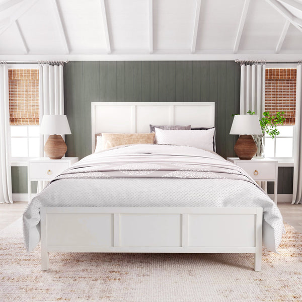 Butler Specialty Lark Wood Panel Bed: Elegant Shaker Design For Timeless Bedroom Sophistication And Versatility White Acacia Solids,Mdf,Acacia Veneer 5720304-butler