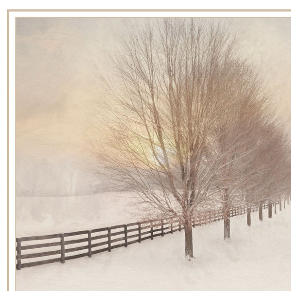 Homeroots Snowy Amish Lane White Framed Wall Art - Trendy Acrylic Decor To Elevate Your Space In Style!  Paper 572030
