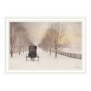 Homeroots Snowy Amish Lane White Framed Wall Art - Trendy Acrylic Decor To Elevate Your Space In Style!  Paper 572030