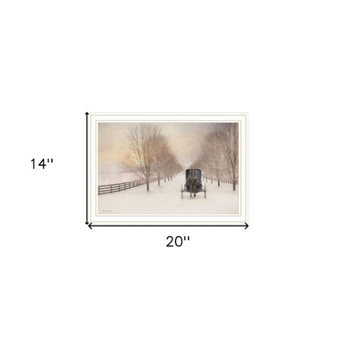 Homeroots Snowy Amish Lane White Framed Wall Art - Trendy Acrylic Decor To Elevate Your Space In Style!  Paper 572030