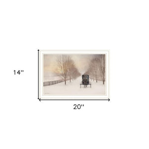 Homeroots Snowy Amish Lane White Framed Wall Art - Trendy Acrylic Decor To Elevate Your Space In Style!  Paper 572030