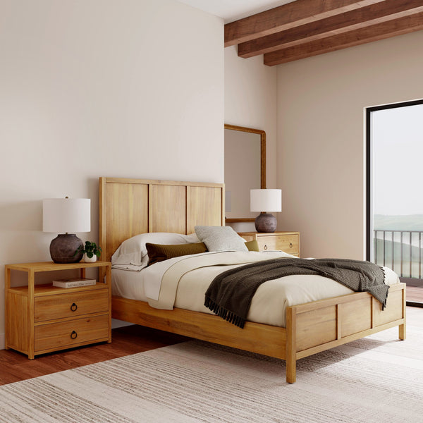 Butler Specialty Lark Wood Panel Bed: Elegant Shaker Design For Timeless Bedroom Sophistication And Versatility Light Brown Pine Wood,Mdf,Pine Veneer 5720312-butler